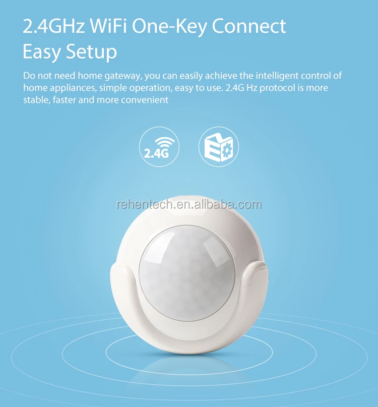 REHENT Hot Sell Tuya Smart WiFi Battery Powered Sensor PIR Motion Sensor For Smart Home Security Alarm System - ANKUX.COM
