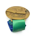 China Manufacturer antique gold plated custom sport medals and trophies for marathon