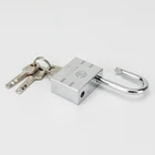 Top Security silver Padlocks Solid Square Steel Padlock 014A
