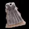 High quality luxury women winter waistcoat real fox fur hooded vest