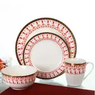 On Glaze Design Arab Style 16Pcs Porcelain Dinnerware