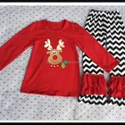 Girls wholesale reindeer clothes fall 2016 kids christmas boutique clothing