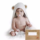 Wholesale promotional pure child organic bamboo animal baby hood towel with bear ears