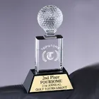 Golf Crystal Crystal Trophy China Supplier Classic Golf Souvenir Crystal Trophy