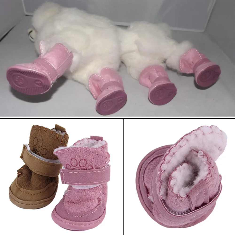 2 Colors 2015 new fashion pet dog pet shoes snow boots child Teddy Cotton Fla small dog shoes Snow Boots