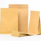 Natural color ziplock kraft paper bag for food with window