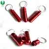 Can print logo Aluminum Pill Keyring Small Pill Box With Keychain Portable Pill keychain for promotion