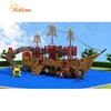 Play Equipment Kids Wood Plastic Composite Outdoor Pirate Ship Wooden Train Playground