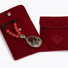 custom envelope suede velvet jewelry pouch with snap closure