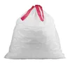 Factory compostable garbage bags on roll with drawstring
