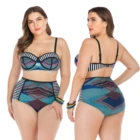 Wholesale Large size swimsuit High Waist Bikini Set plus size women Swimwear
