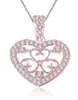 PES fashion jewelry! Designer Heart Pendant Necklace Round Cut Diamond Prong Set (PES3-994)