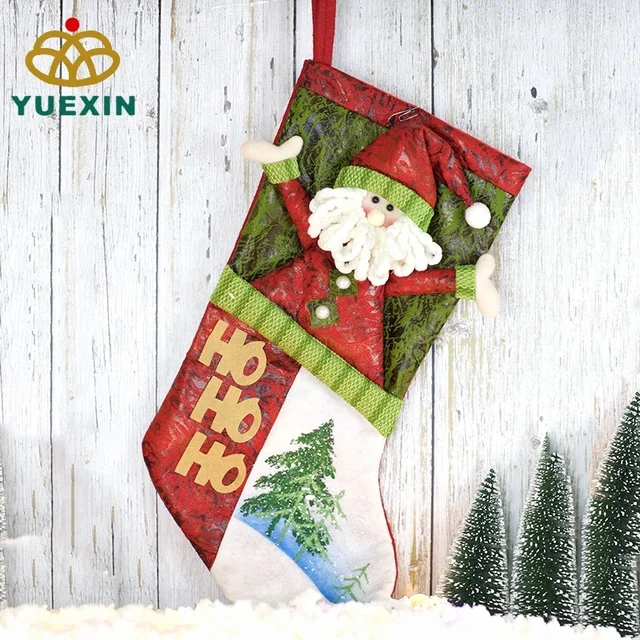 christmas stocking for pop sales with santa xmas tree patterns