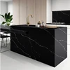 Wholesale cheap price artificial black kitchen quartz stone countertops with vein