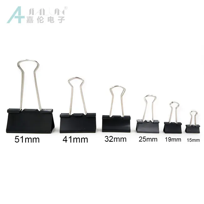 32 41 51mm Office Use 25 19 120Pcs Bulldog Clips Metal Paper Clips Clamps 15