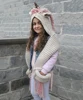 New Style 3-10 Age With Scarf Shawl Tassel Hats Acrylic Winter Kids Crochet Knit Unicorn Hood Hat with Gloves