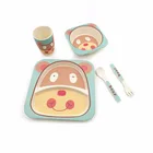 5 PCS Biodegradable Melamine Bamboo Table Dinnerware Dinner Sets For Kids,Bamboo Fiber Bowl