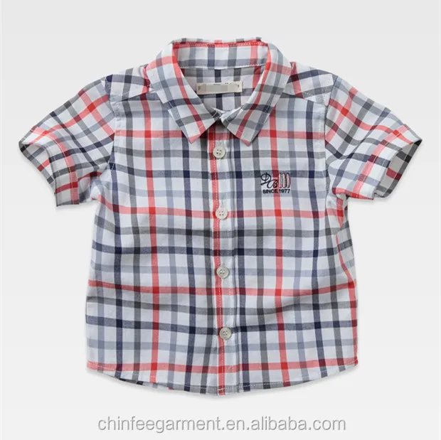 中国のサプライヤーカスタムロゴbbs02男子格子縞のファッションカジュアルシャツの赤ん坊の幼児の衣類仕入れ・メーカー・工場