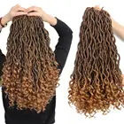 Wholesale jumbo ombre synthetic curly crocheted dreadlocks goddess faux locs crochet braid hair