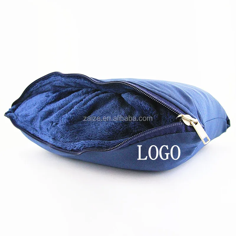 4-in-1 travel pillow blanket with pocket covers shoulders