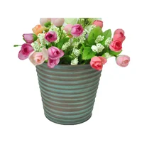 16B509 Galvanized Rusty Bucket Bronze Metal