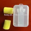 2016 PU ear plugs pillow box with ear plugs cylinder disposable safety plastic box ear plugs of PU foam material