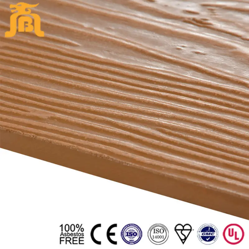 Compressed Wood Grain Fiber Cement Board Sand Beige Color Sidding Board