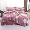 Kosmos home textile embroidered bed sheets set lace flat sheet fitted sheet pillowcase 4pcs bedding set