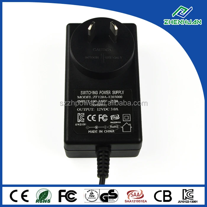 Au Plug Ac/dc Adapter 12v 3a Hs Code Adapter Dc Connector 5.5*2.1mm