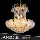 E14,Energy Saving,E27 Light Source golden color chandelier luxury lotus crystal chandelier glass flower shaped pendant lights