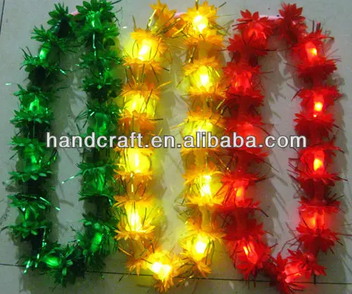 plastic hawaii christmas led flower lei