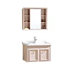 Aluminum waterproof vanity with counter top sink ceramics bathroom furniture with mirror bathroom equipment wall mounted vanity