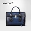 VIKEDUO Luxury Vintage Handmade Leather Briefcases Made In China Best Calf Leather Bags Men Briefcase