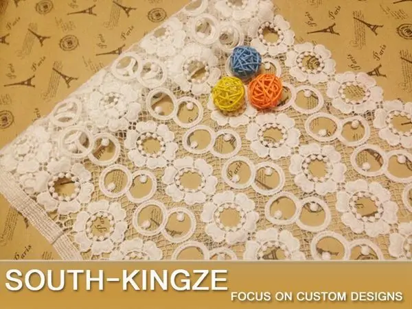 High quality clothing materials textiles wide lace trim fabric white milk silk 30cm wide lace trim