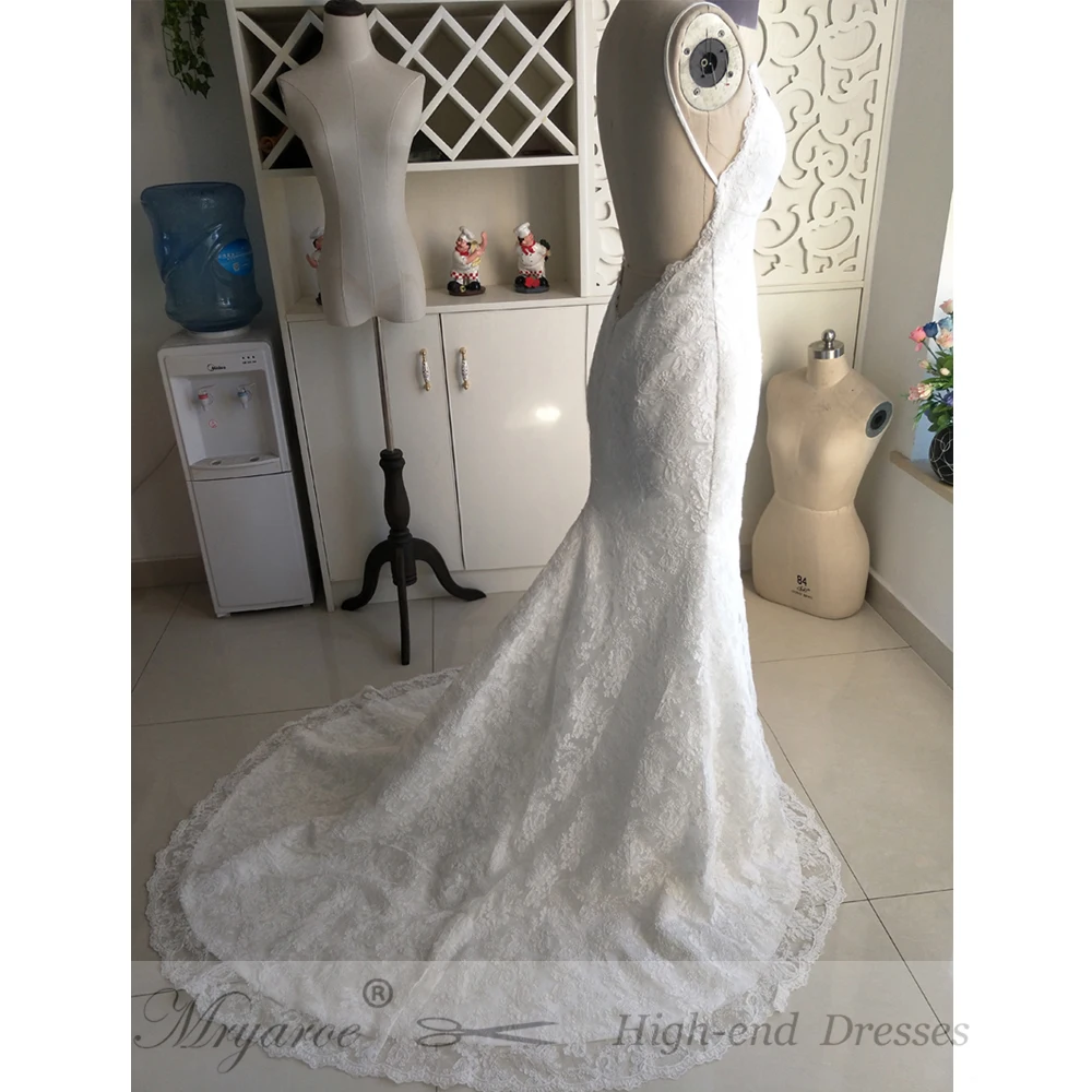 vestido de noiva renda Full Lace Mermaid Wedding Dresses robe de mariage 2017 Sexy Beach Open Back Bridal Gowns v (2)
