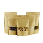 Custom print coffee tea pouch plastic food stand up bag kraft paper packaging bags with zipper