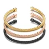 Fashion titanium steel adjustable cable wire open cuff bangle bracelet