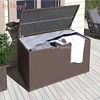 new design waterproof kd deck rattan outdoor storage box with cover