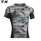 Latest design men OEM branded compression t shirts