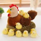 Kawaii Plush Toy Chicken Hen Cute Nest Chick Lifelike Stuffed Animal toys