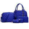 Famous Brands Handbags 2016 Luxury Elegant Female Big Bags Crocodile Women's PU Leather Handbag 5 Pcs/Set Women Messenger Bag