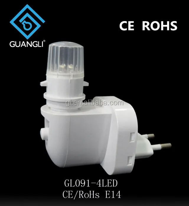 CE ROHS approved E14 switch LED lighting night light socket with European plug in lamp holder and 15W and 220V or 240V