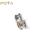 POYA Jewelry 8mm Damascus Steel Ring Blank Ring for Inlay