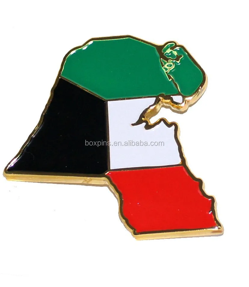 خريطة الكويت مغناطيس لباب الثلاجة المعدني ، خريطة الكويت