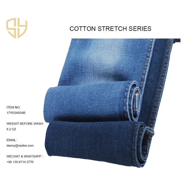 3/1 Slub 8.27oz jeans pants denim fabric indigo colored