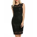 Women Black Elegant Slim Body Sexy Midi Wrap Evening Party Long Dress