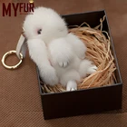 2019 Fashion Accessory Pompom Fullfy Mink Fur rabbit keychains