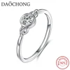 elegant women fashion 925 sterling silver circle shape zircon ring