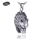 European and American retro domineering Wolf head necklace