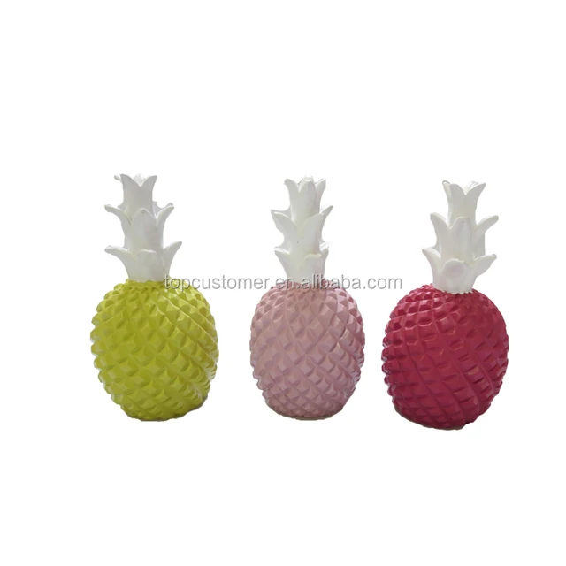 flocking polyresin pineapple for home decoration